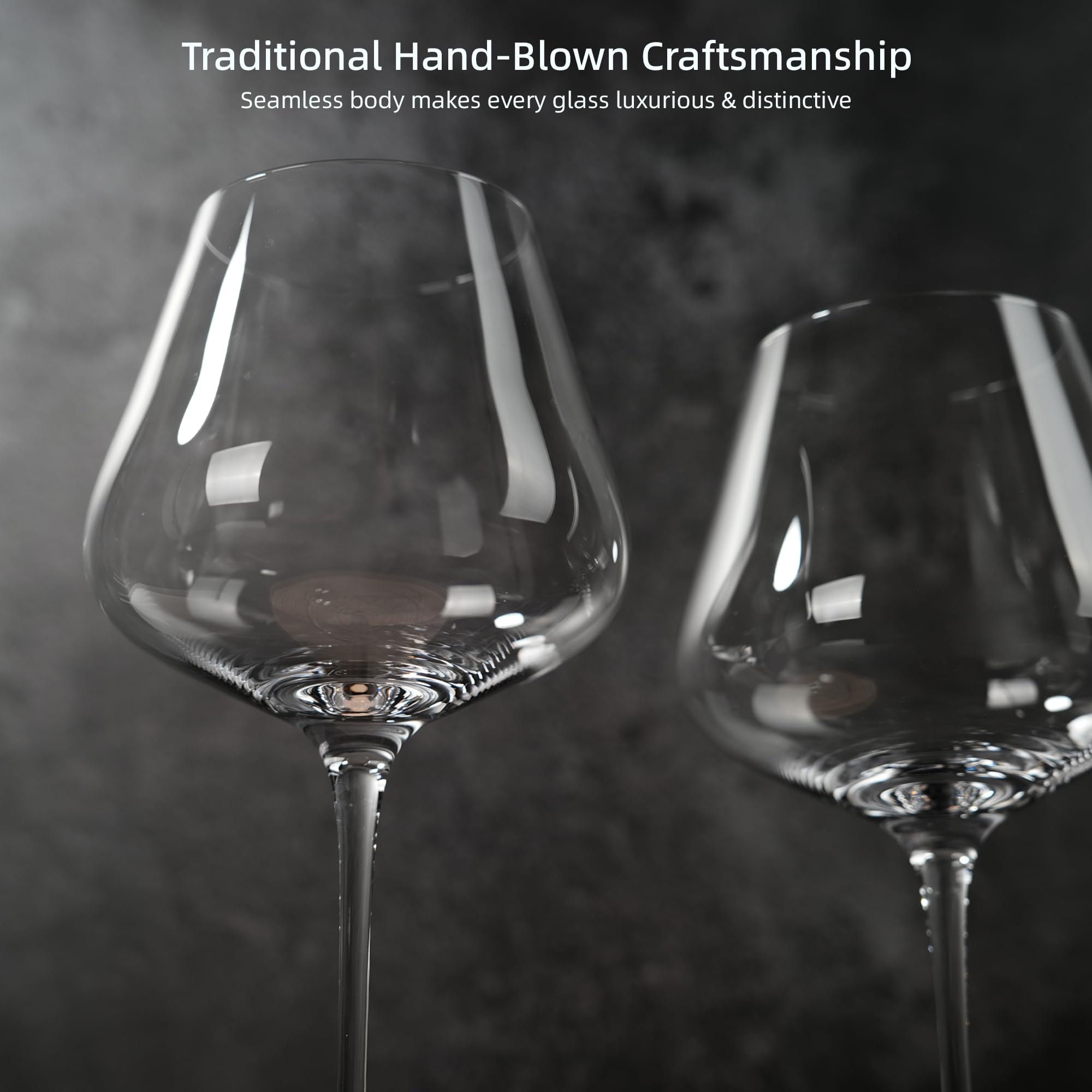 LASTURYCX verre rempli en usage, met en valeur les arômes et la couleur
