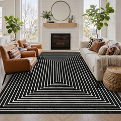 Latte&Fog tapis 5x7 vue frontale motif Prussian Sea offrant style moderne