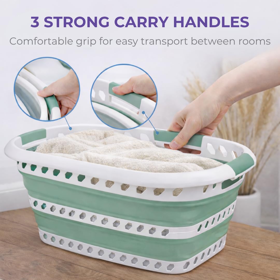 Laundry 360 panier déplié devant machine montrant capacité pratique