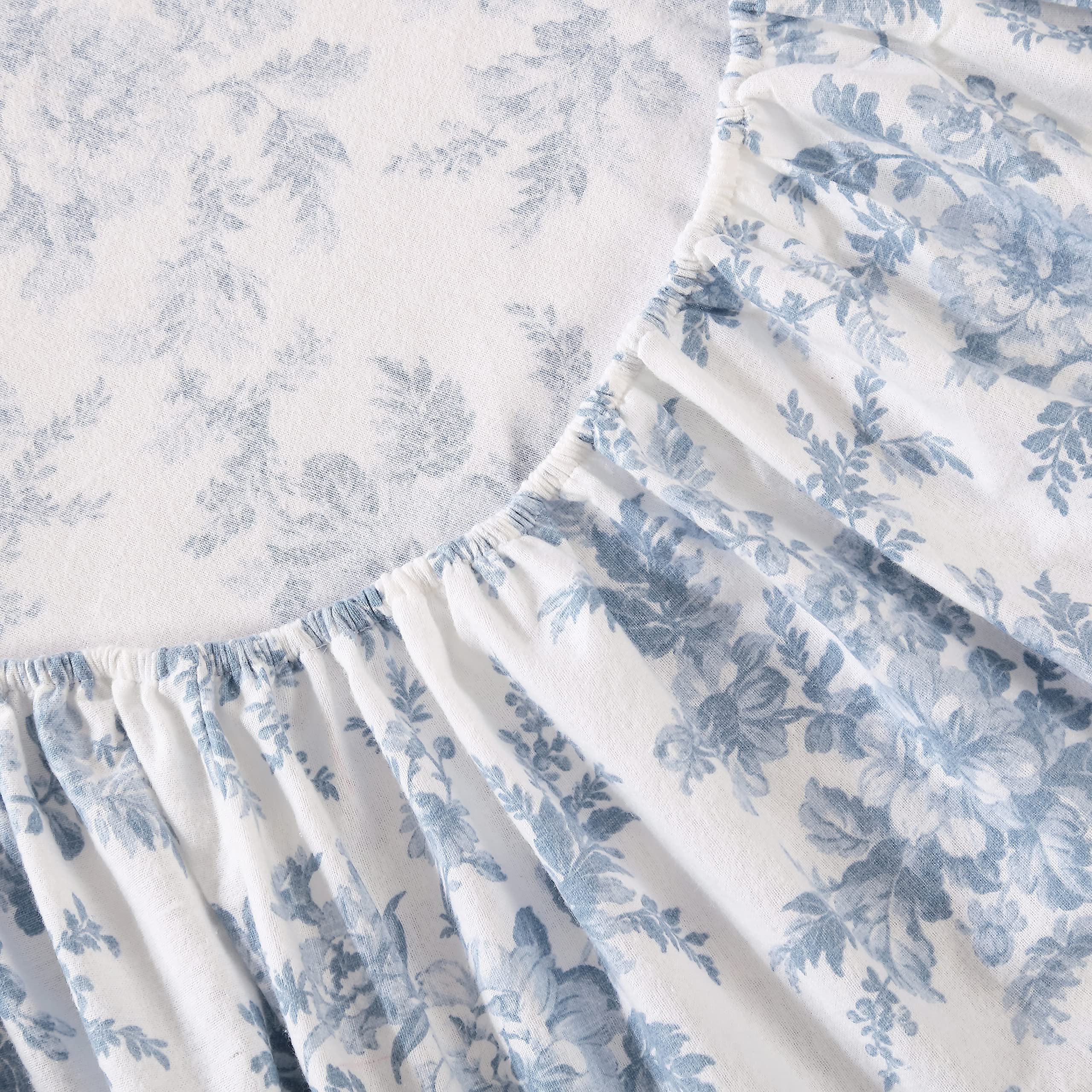 Laura Ashley coin du drap-housse élastiqué montrant la tenue et l'ajustement sécurisé