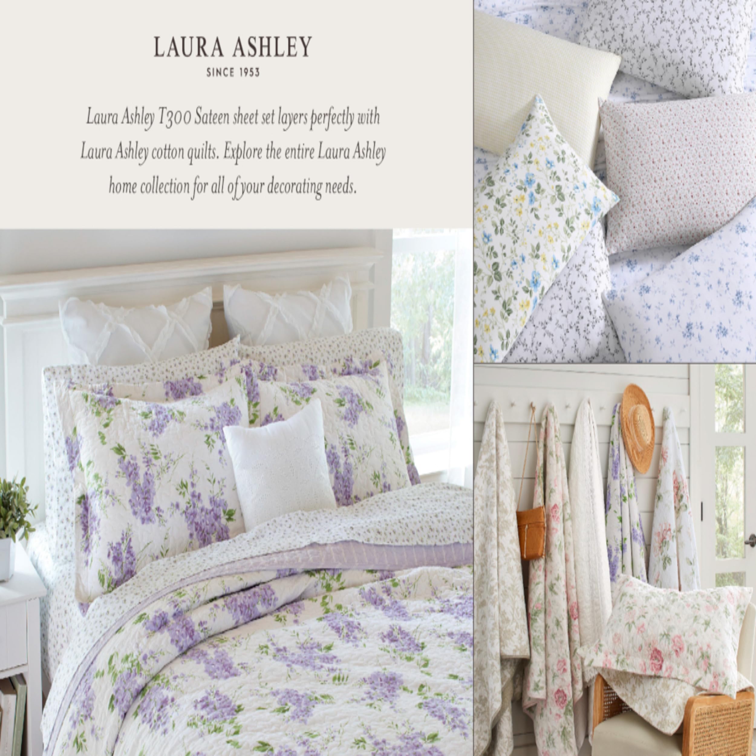 Laura Ashley comparaison taille montrant dimensions Queen et proportions