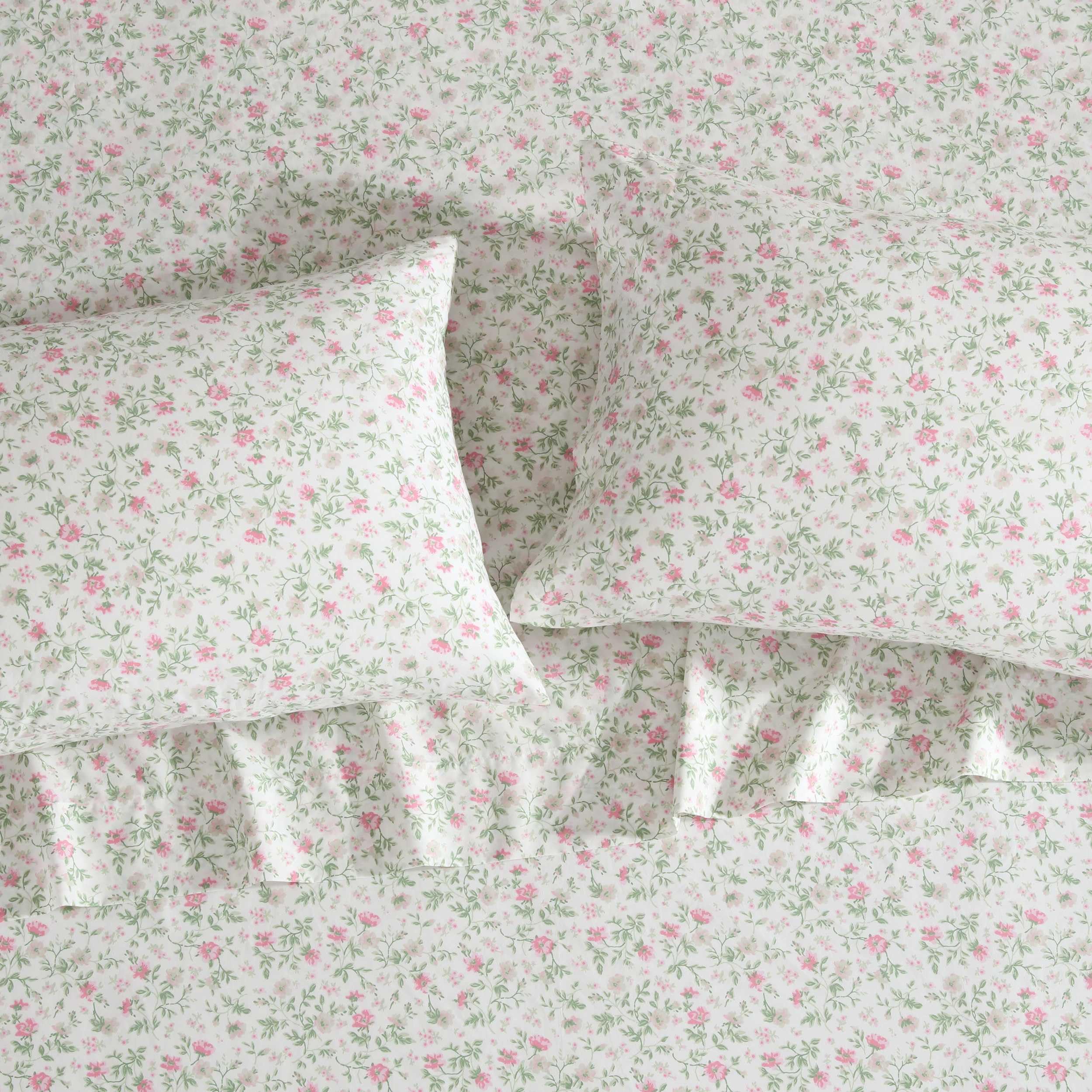 Laura Ashley gros plan du tissage percale montrant texture fraîche et respirante