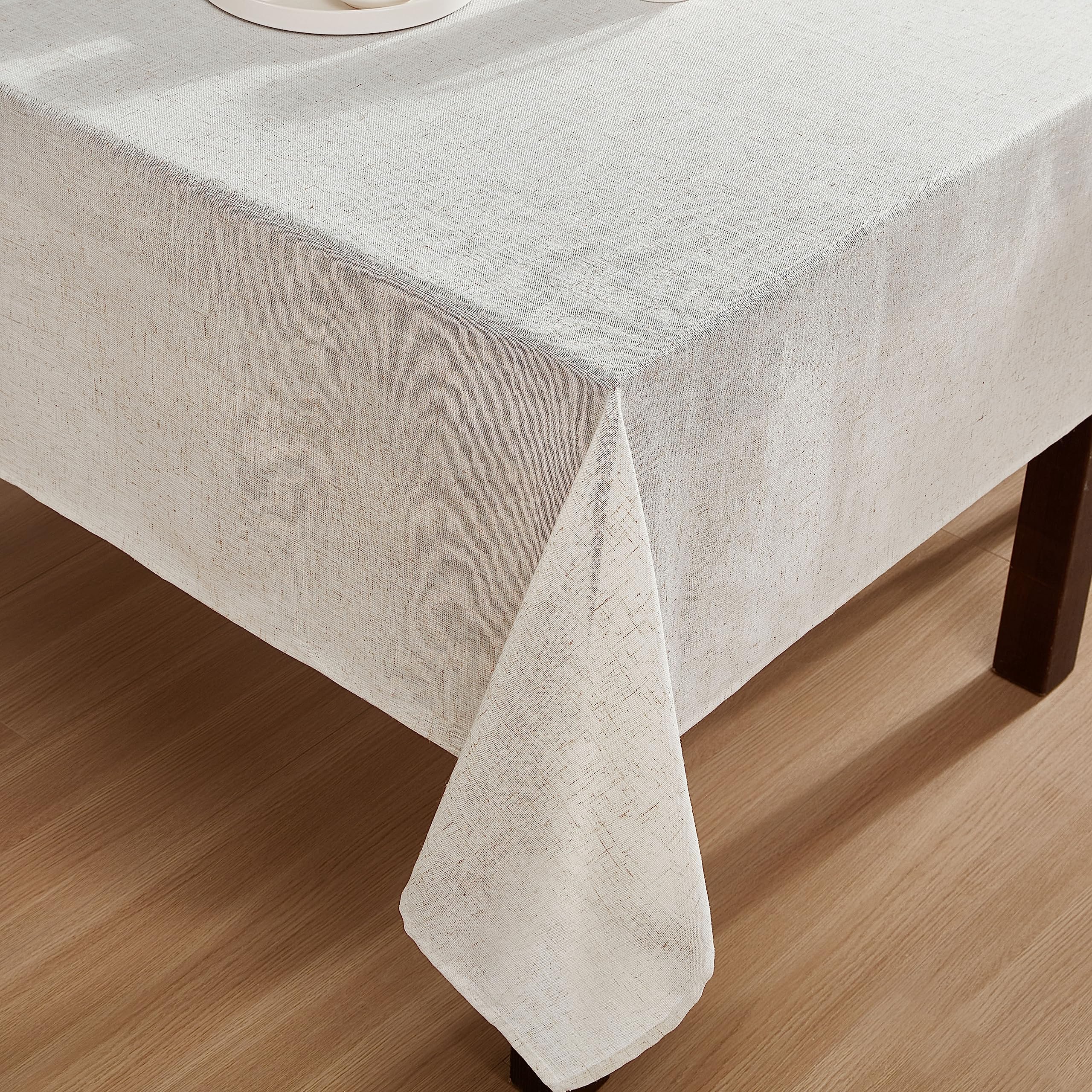 Étiquette matière Laura Ashley Dothan montrant mélange lin-polyester, facilité d'entretien