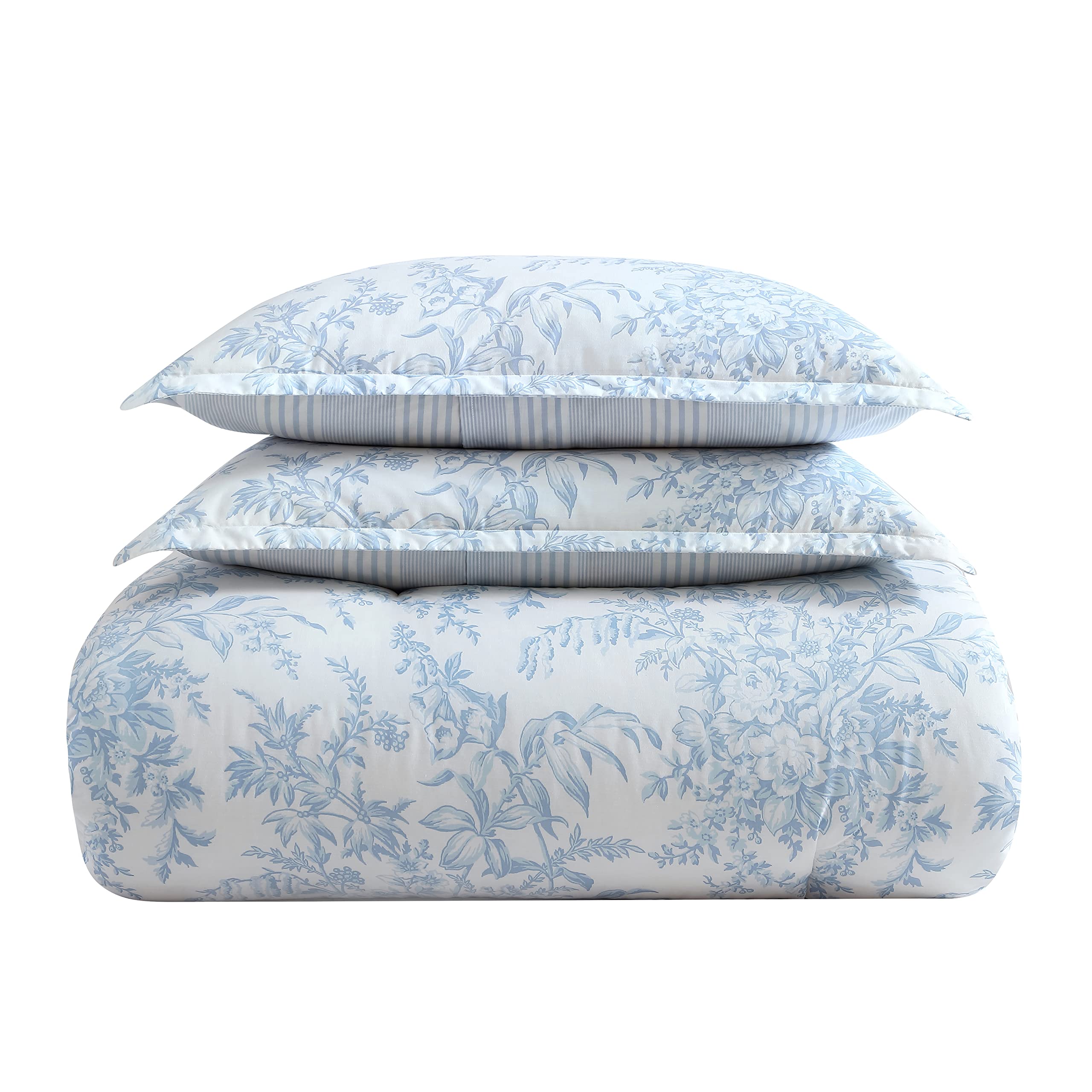 Laura Ashley revers rayures bleu et blanc pour options de style