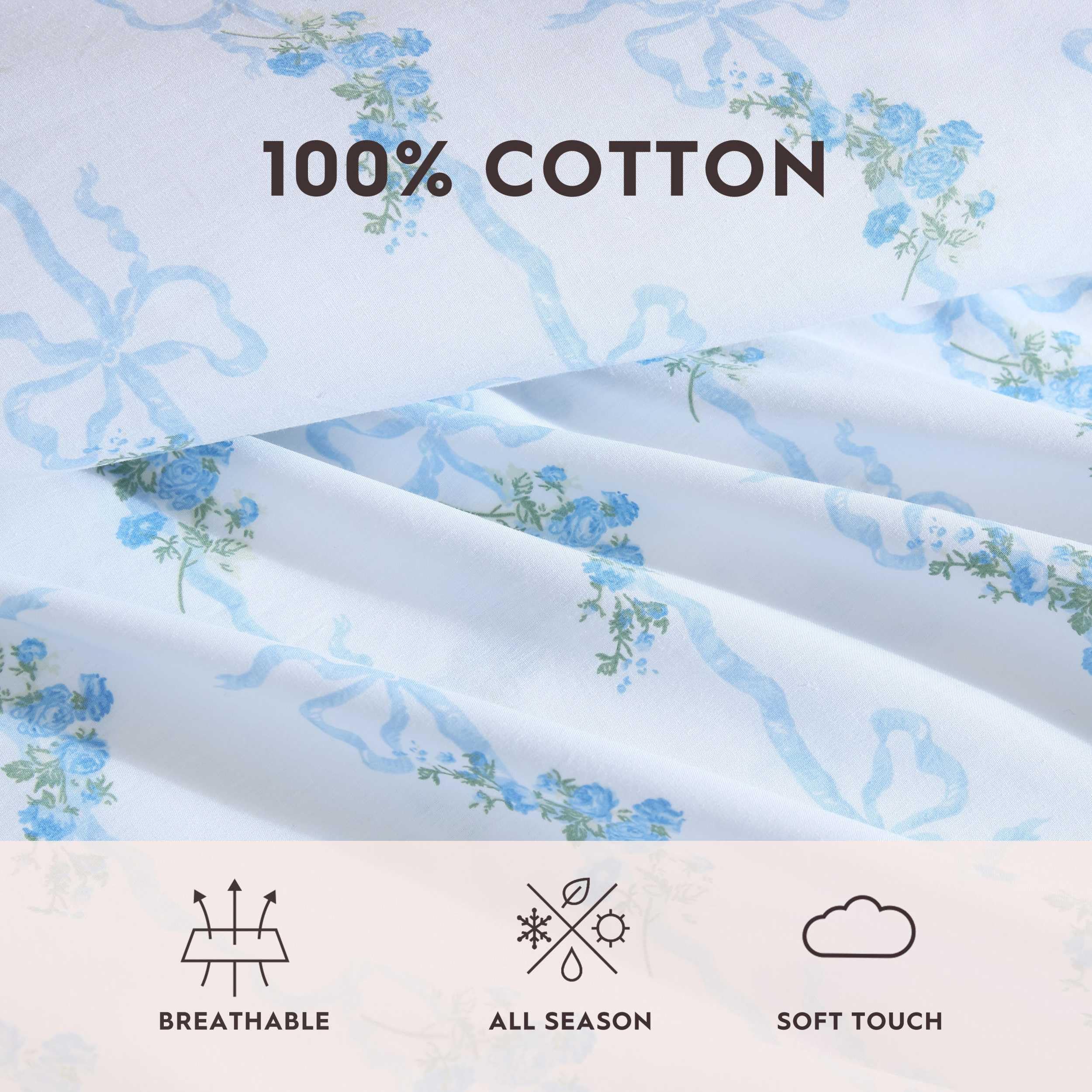 Laura Ashley taies et drap plat pliés, rangement pratique et soigné