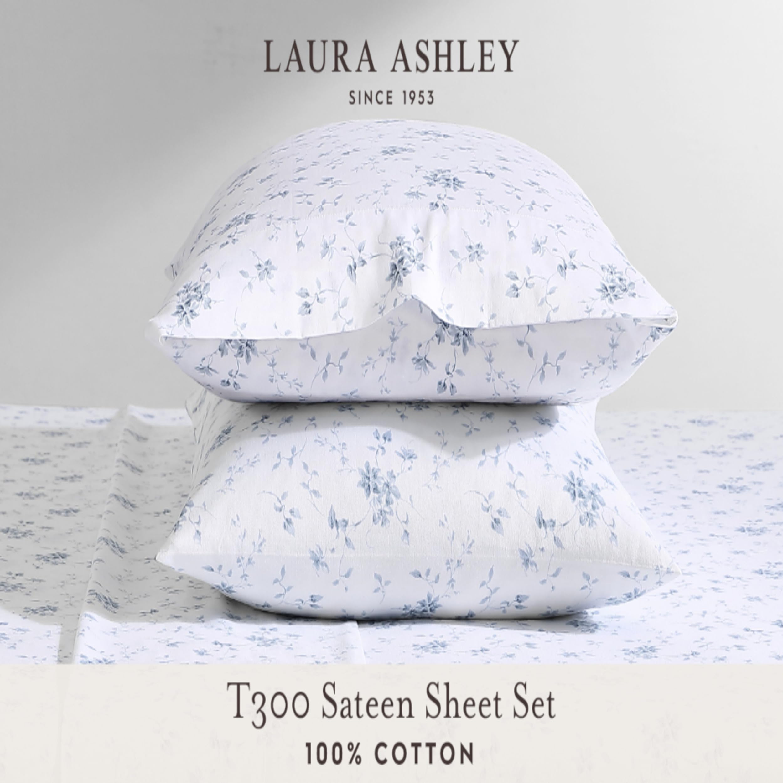 Laura Ashley taies standard en gros plan, finition nette confortable