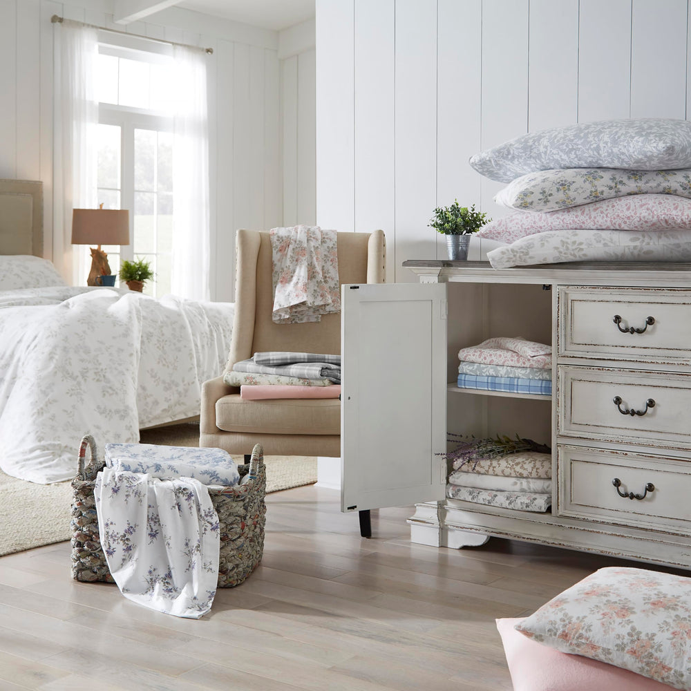 Laura Ashley étiquette matière confirmant 100% coton et entretien facile