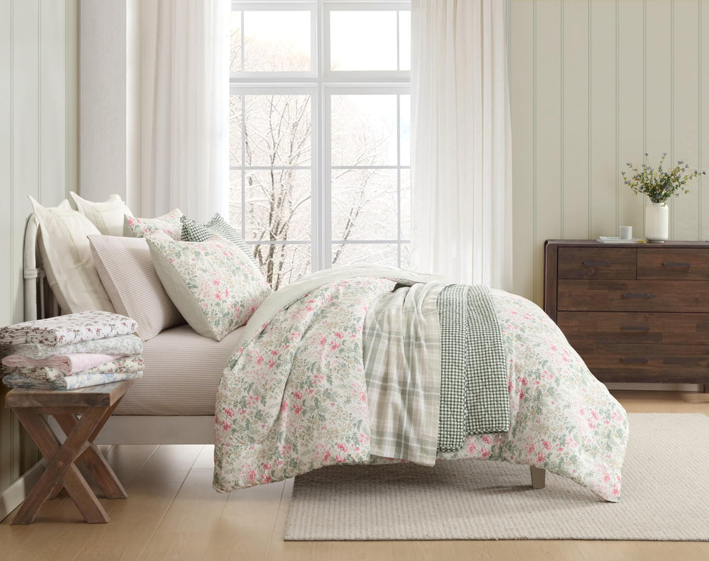 Laura Ashley parure Twin en situation dans une chambre chaleureuse et stylée