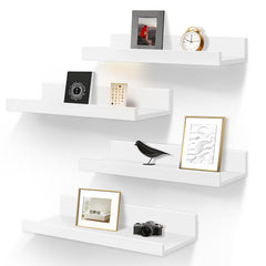 LaVie Home étagères frontales blanches posées en galerie, rangement esthétique