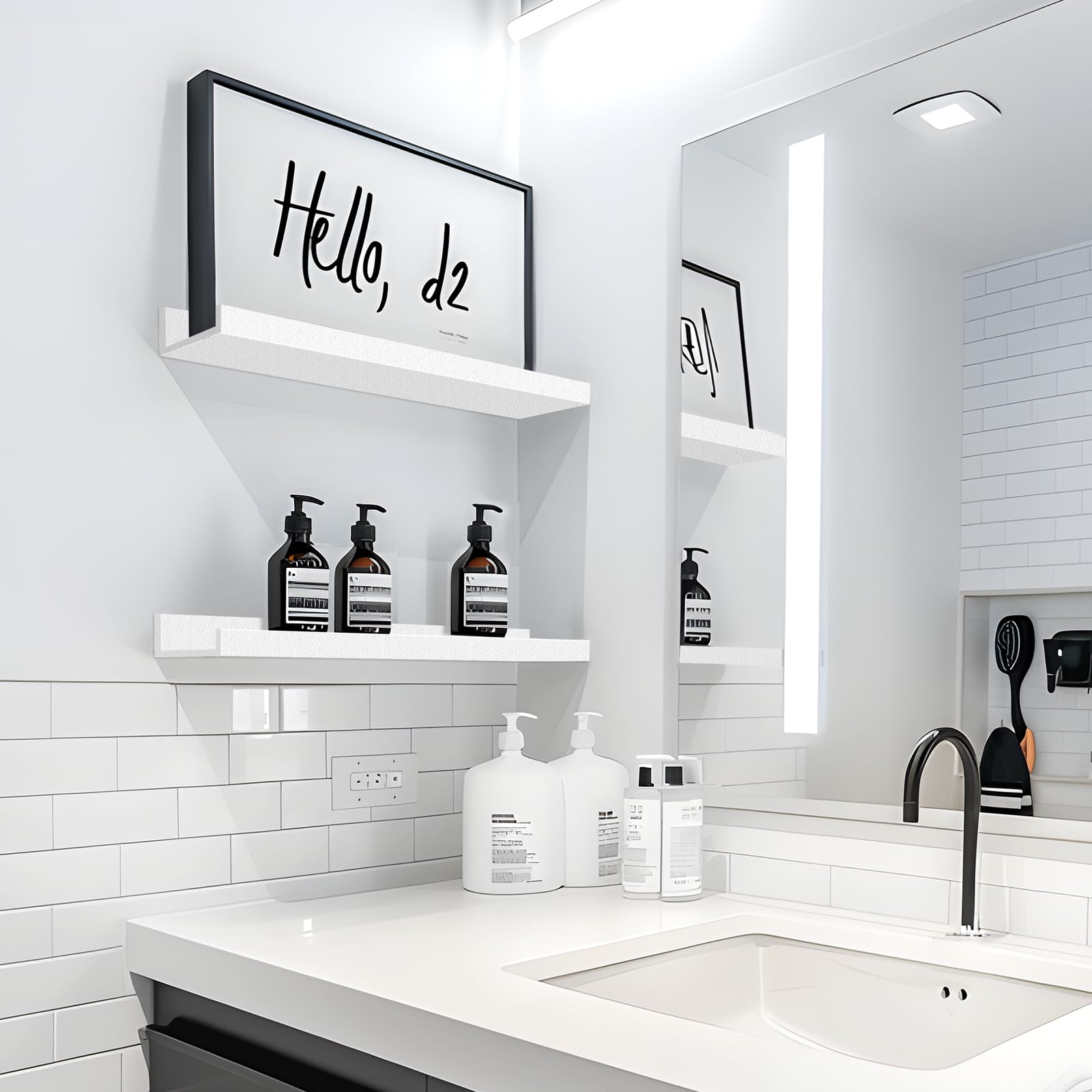 LaVie Home étagère en salle de bain avec produits, gain de place soigné