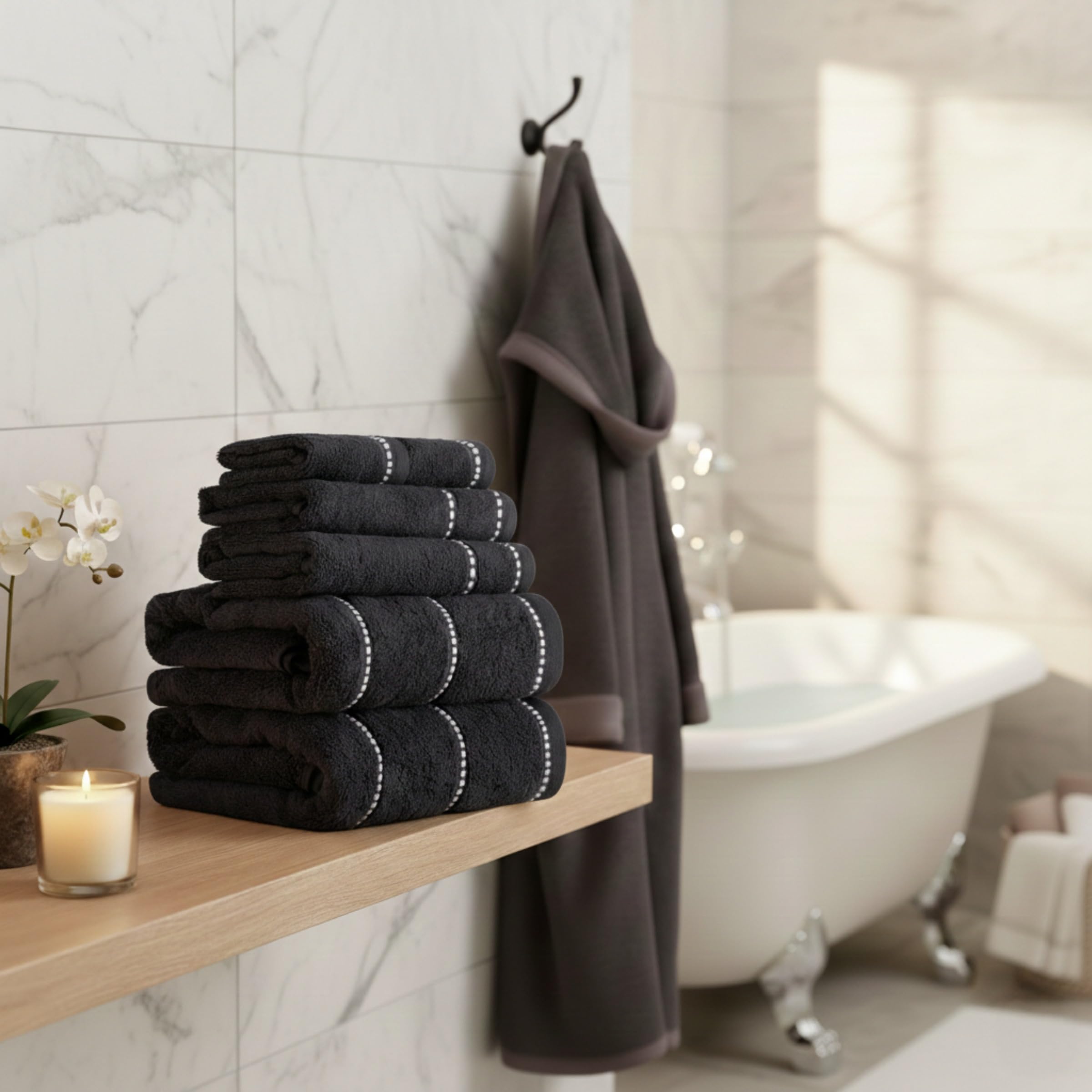 Lavish Home gros plan fibres montrant douceur et absorption élevée