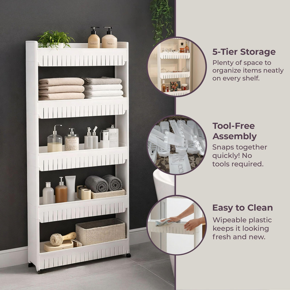 Lavish Home chariot organisé dans buanderie pour produits et lessive