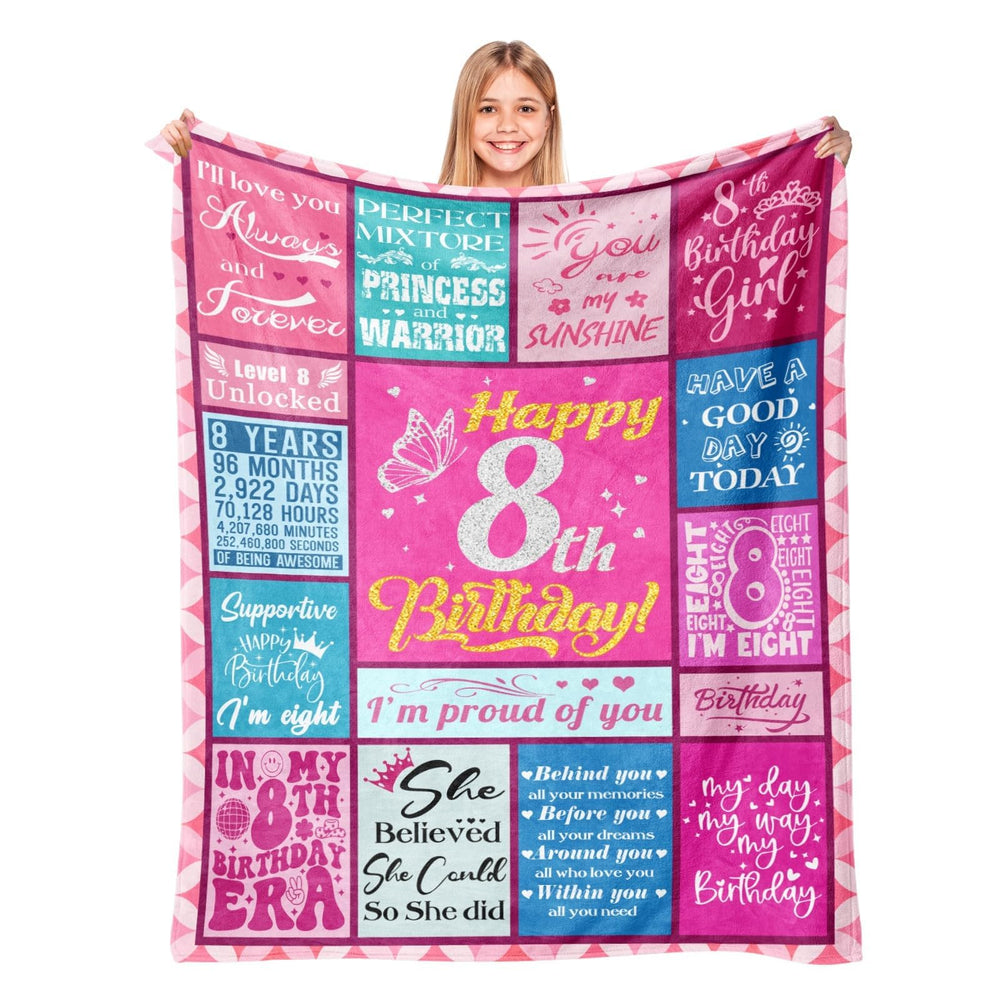 Couverture Lavua vue avant avec emballage soigné et motif festif, parfait pour offrir