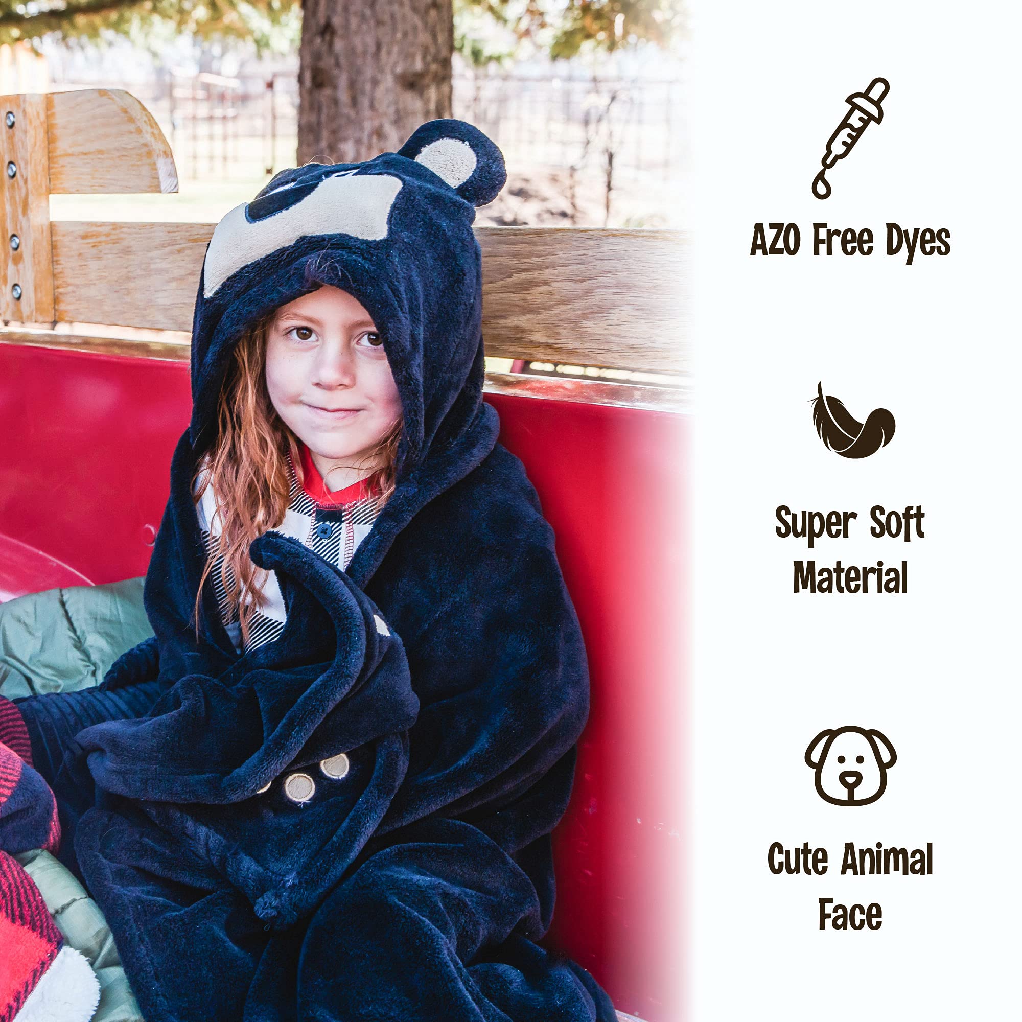 Lazy One comparaison de taille posée sur chaise, dimensions généreuses adaptées enfants