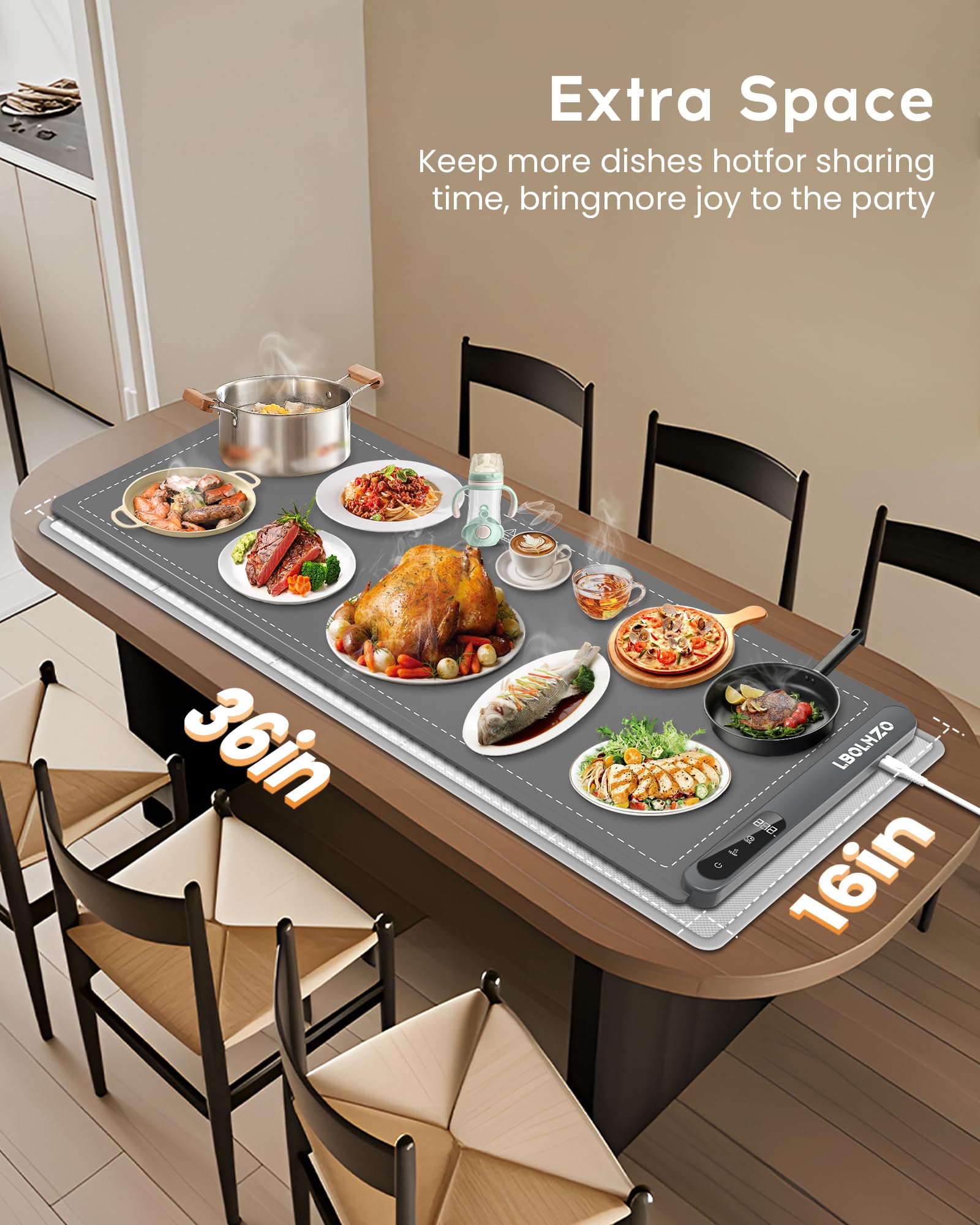 LBOLHZO tapis en usage buffet maintenant chaud plusieurs plats simultanément