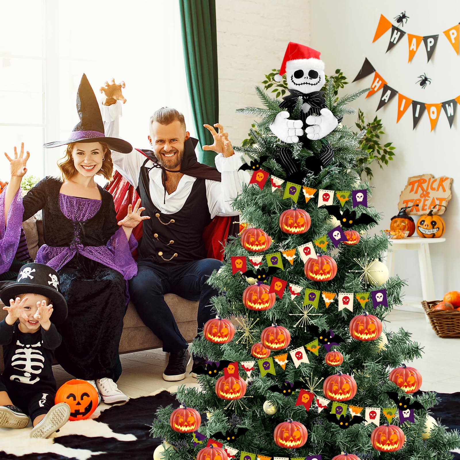 Lcytsato décor d’Halloween sur porte montrant polyvalence saisonnière