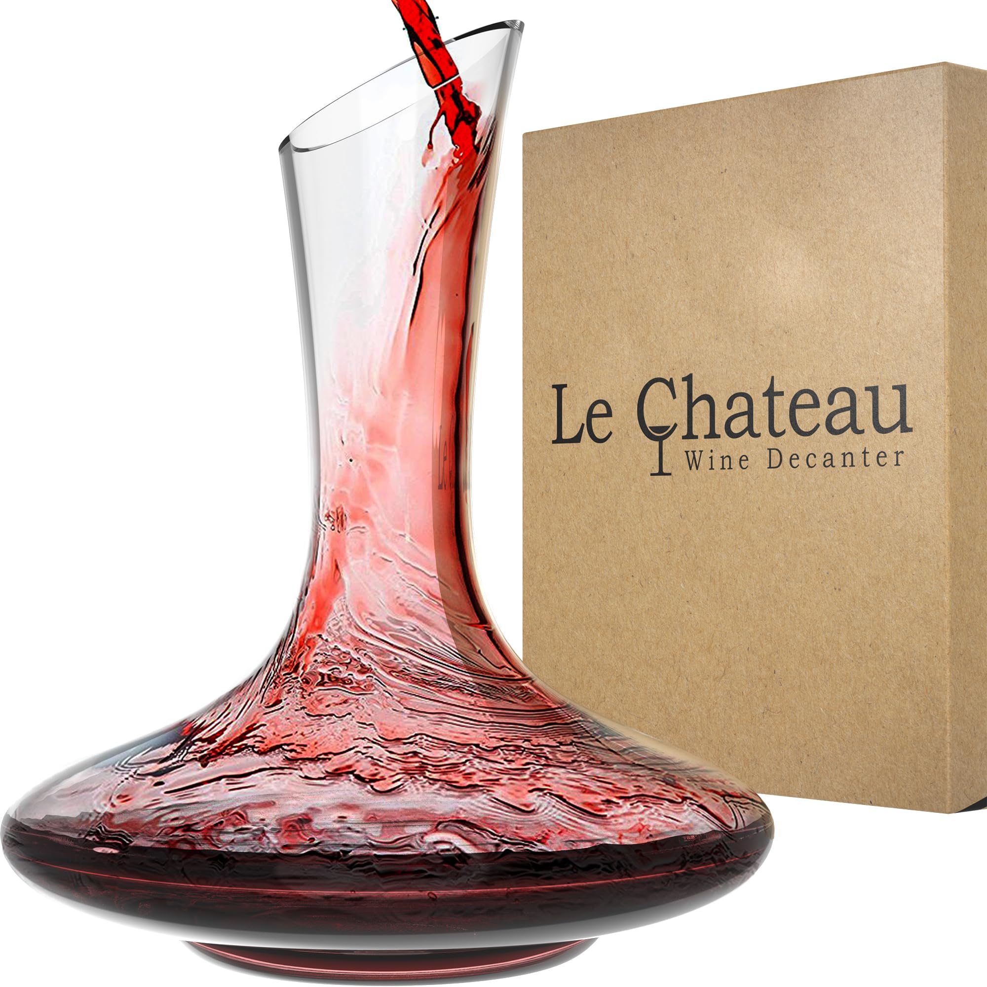 Le Chateau carafe en cristal face montrant silhouette élégante et aération efficace