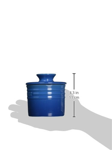 Le Creuset beurrier étiquette marque visible, atteste de la garantie à vie