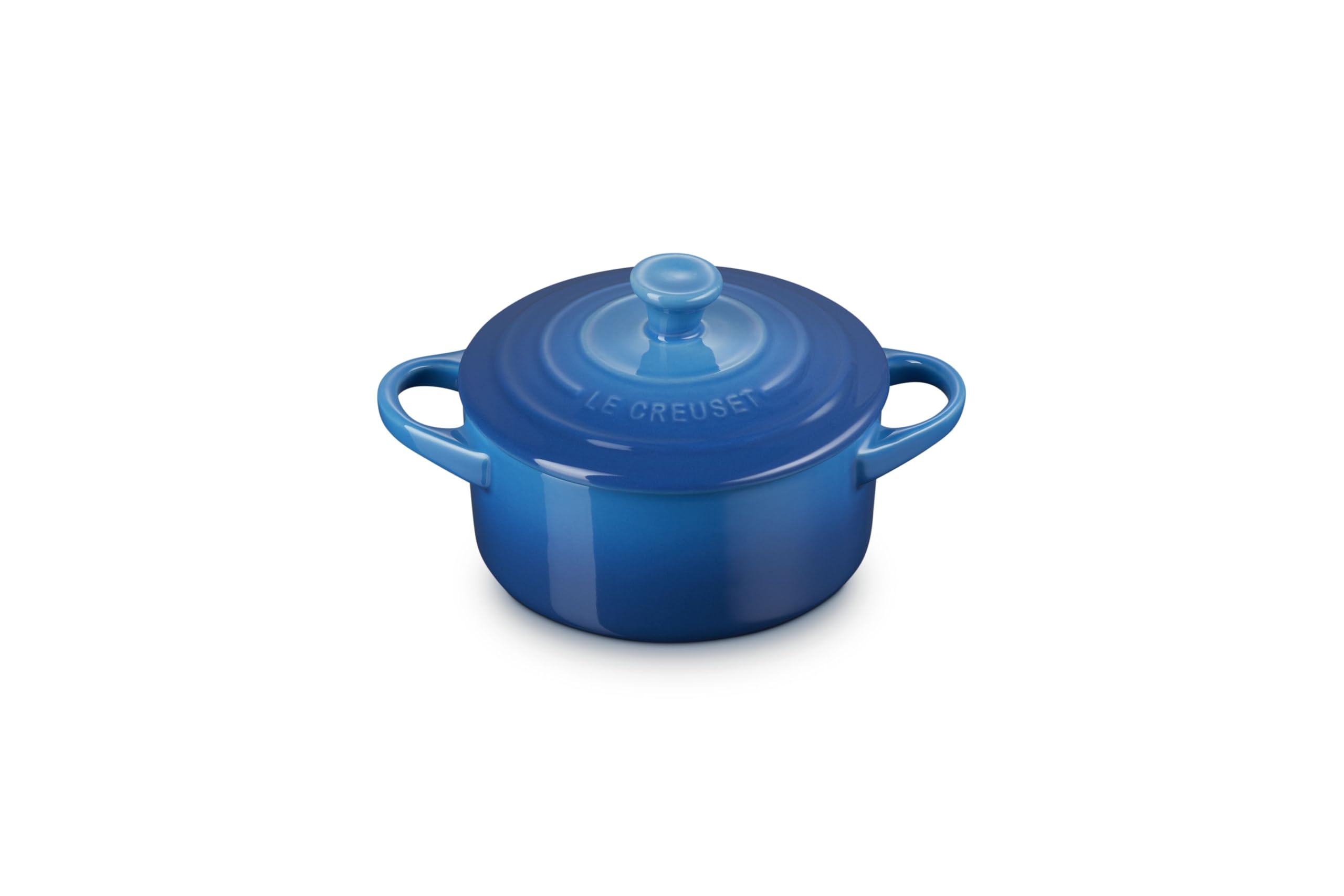 Le Creuset cocotte mini vue avant montrant la finition émaillée et l'élégance