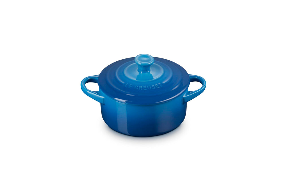 Le Creuset cocotte mini vue avant montrant la finition émaillée et l'élégance