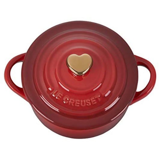 Le Creuset bouton cœur doré facile à saisir et esthétique raffinée