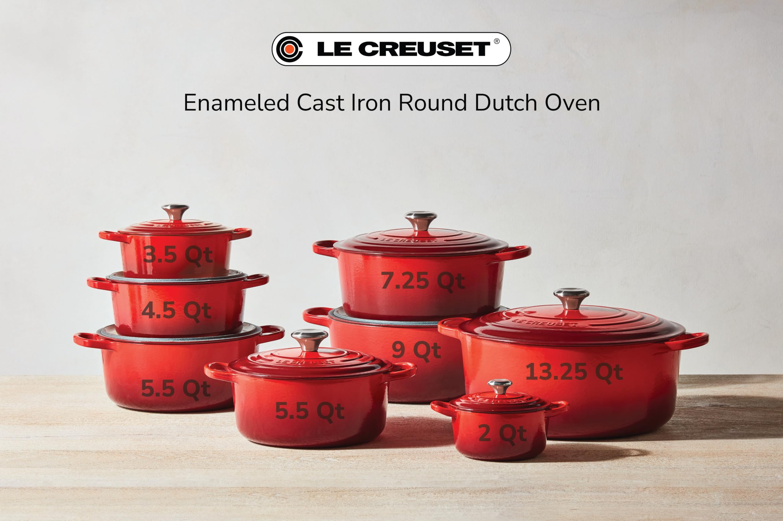 Le Creuset cocotte posée sur table pour service élégant