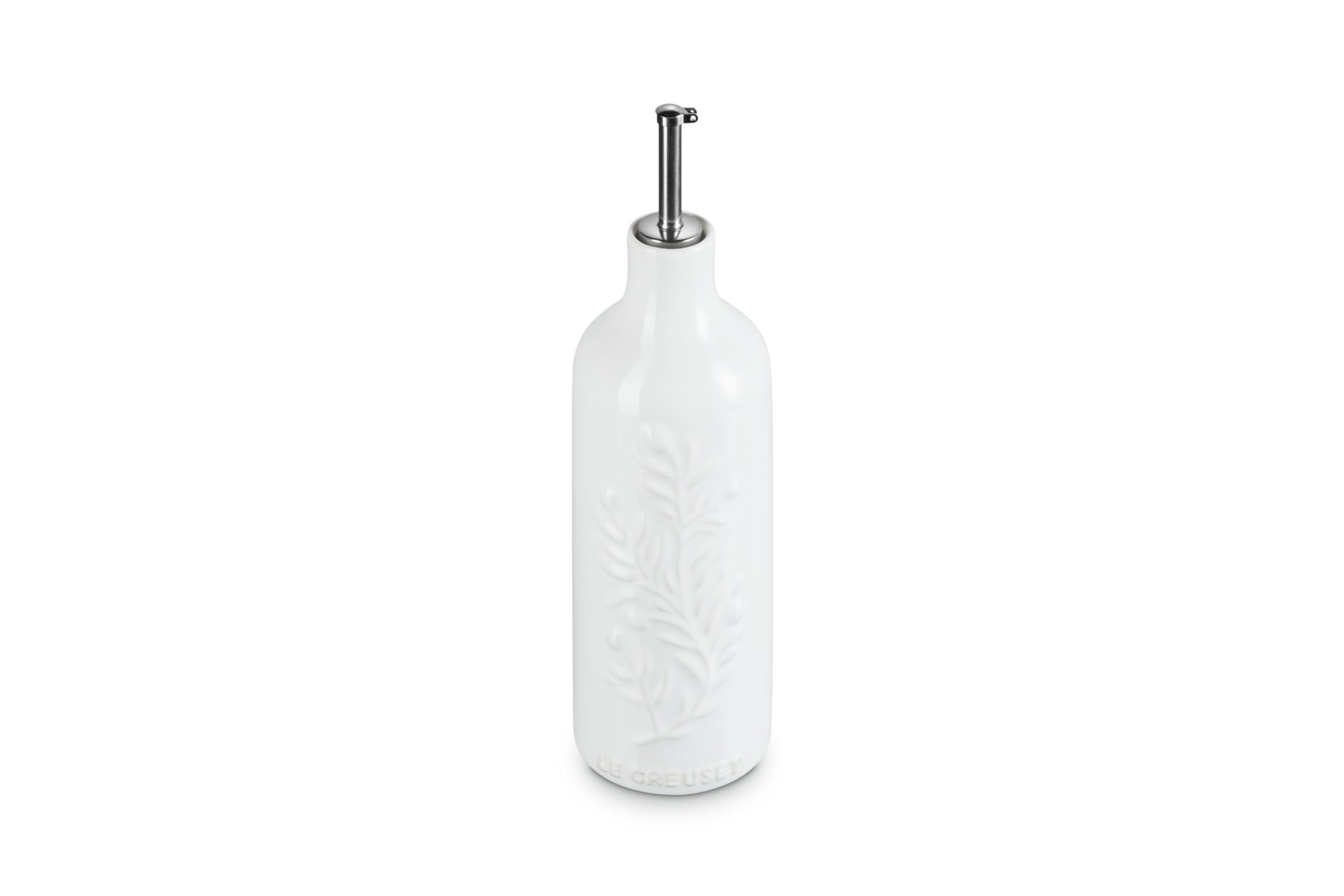 Le Creuset cruche face blanche montrant motif et silhouette, élévation d’esthétique