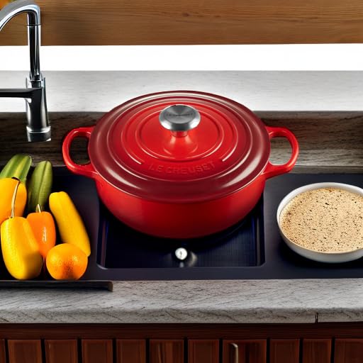 Le Creuset finition extérieure Cerise brillante résistante aux chocs
