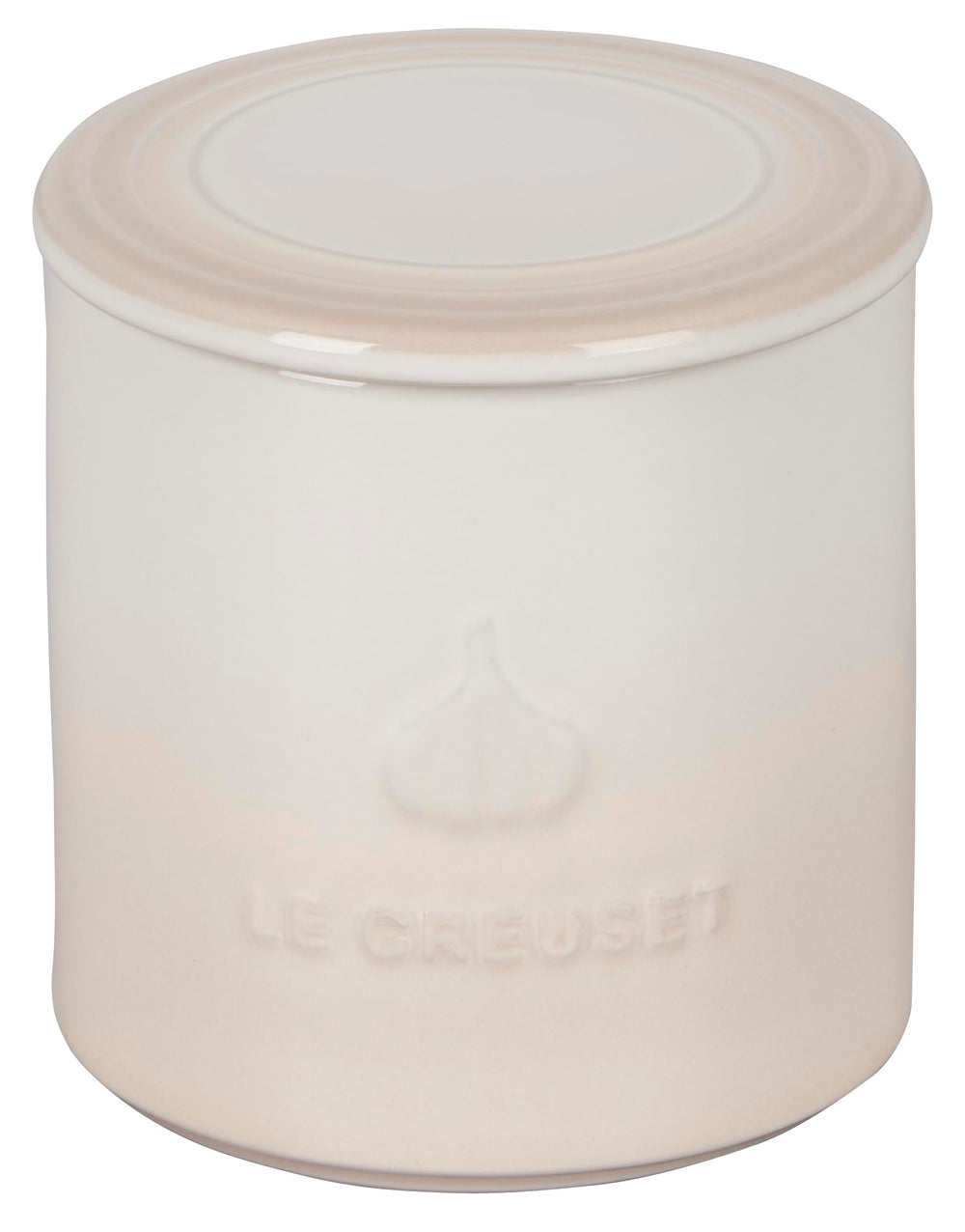 Le Creuset pot à ail vue avant affichant design et praticité