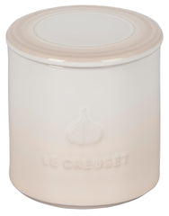Le Creuset pot à ail vue avant affichant design et praticité
