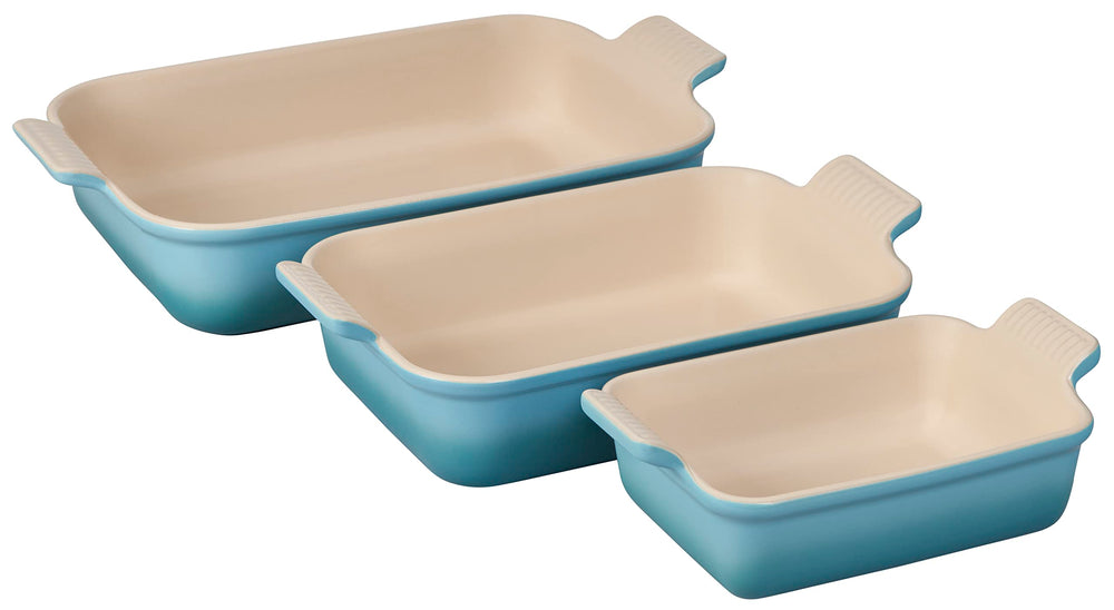 Le Creuset ensemble face Caribbean montre design élégant et polyvalence pour servir