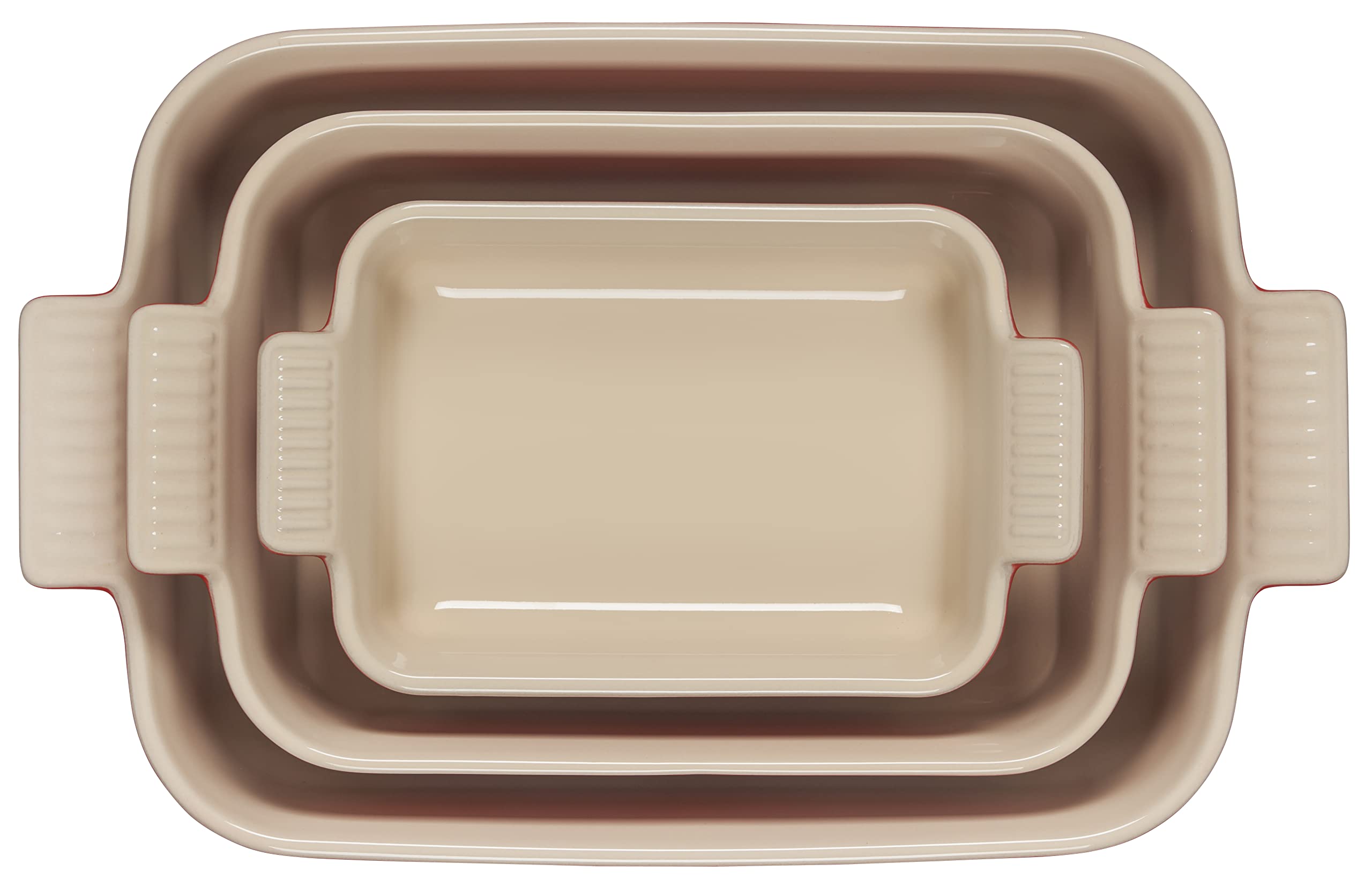 Le Creuset plat Heritage dans le four montrant brunissement uniforme des plats