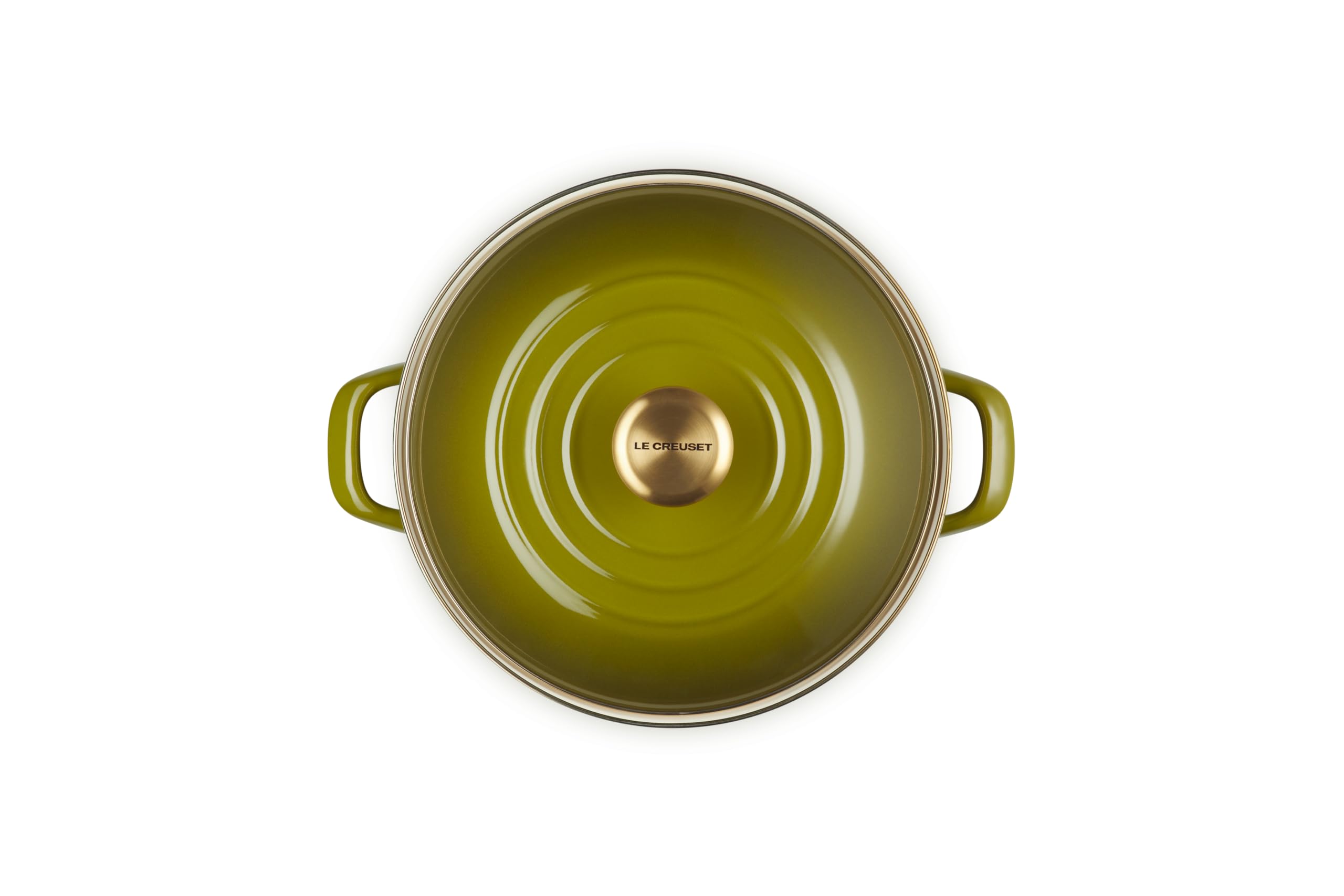 Le Creuset gros plan émail porcelaine montrant surface lisse et nettoyage facile