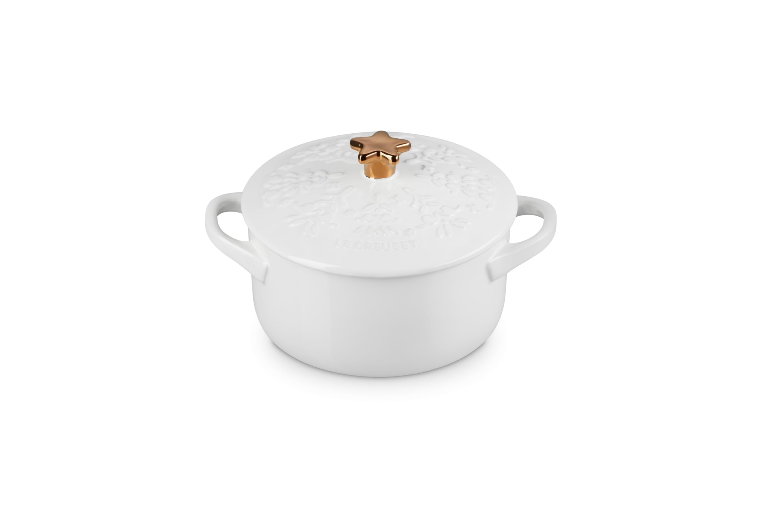 Le Creuset mini cocotte vue face blanche pour service festif