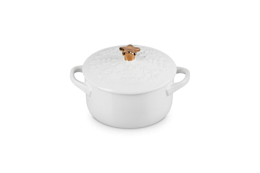 Le Creuset mini cocotte vue face blanche pour service festif