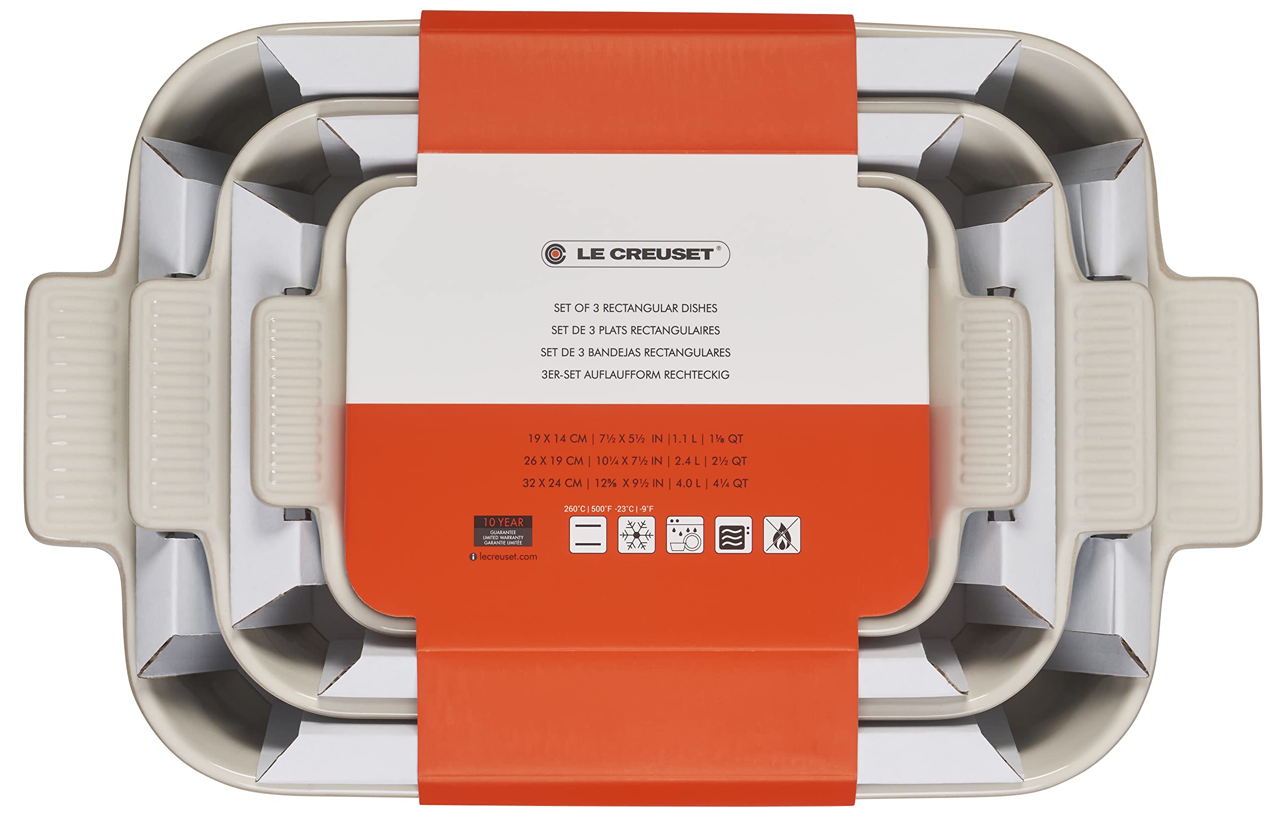 Le Creuset ensemble sur table comparant les trois tailles et leur polyvalence