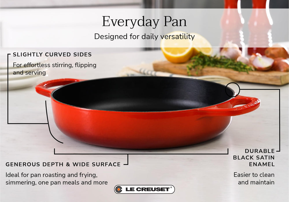 Le Creuset poignées larges et ergonomiques offrant une prise sûre lors du transfert