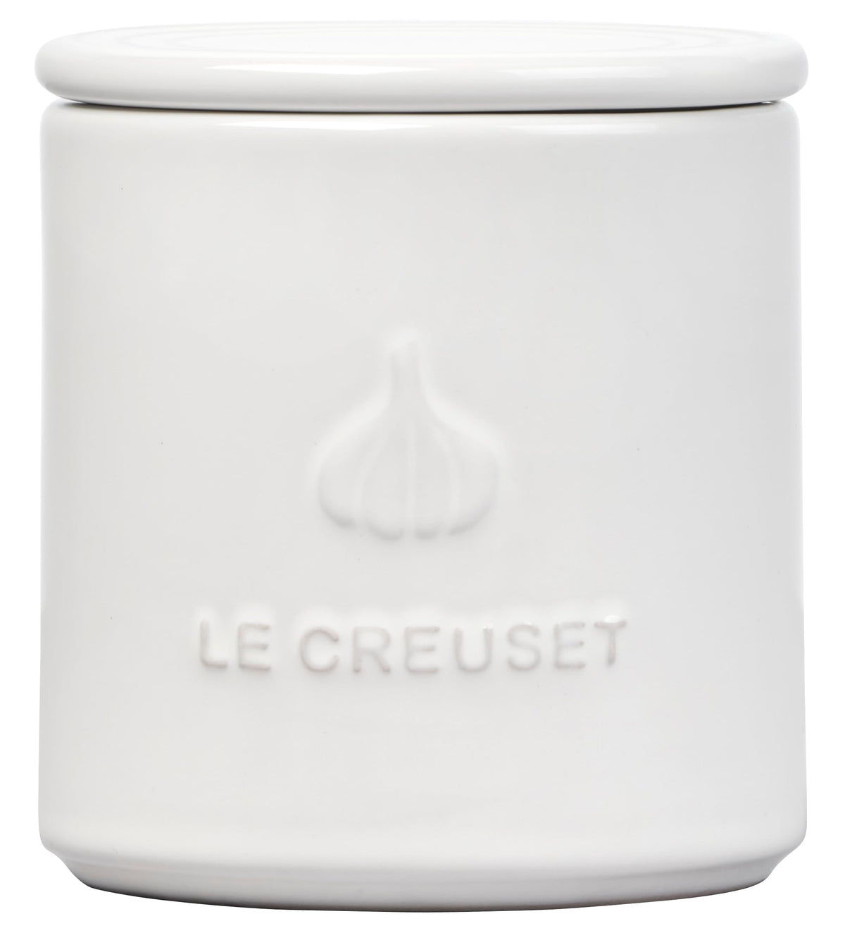 Le Creuset pot à ail face blanche élégant garde fraîcheur et style