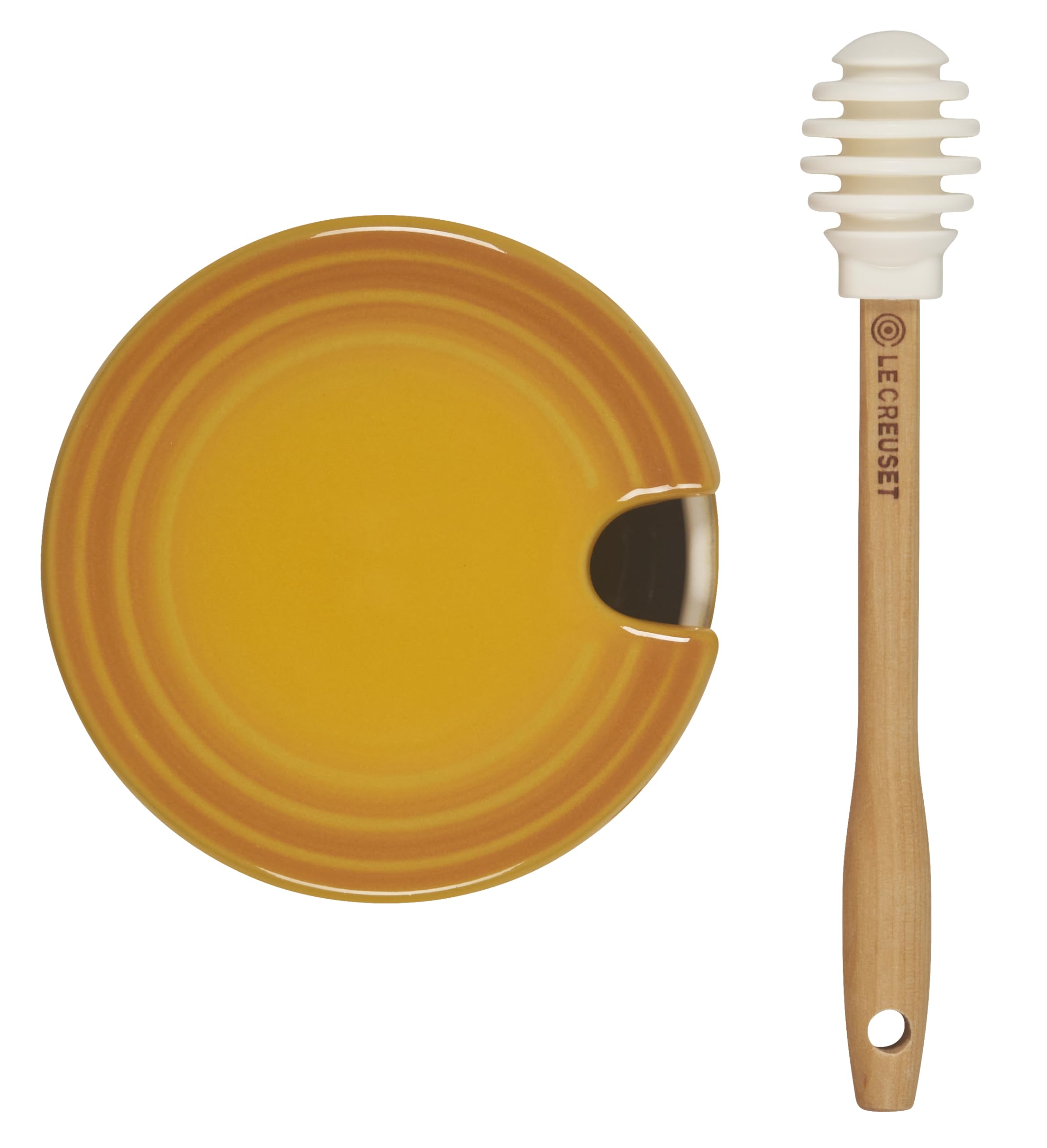 Le Creuset pot à miel en situation sur plan de travail apportant style et praticité