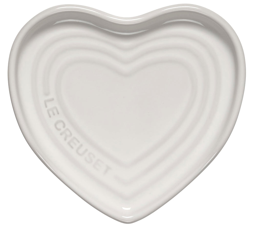 Le Creuset repose-cuillère face avant cœur blanc élégant et pratique