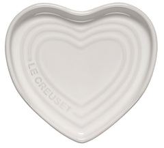 Le Creuset repose-cuillère face avant cœur blanc élégant et pratique