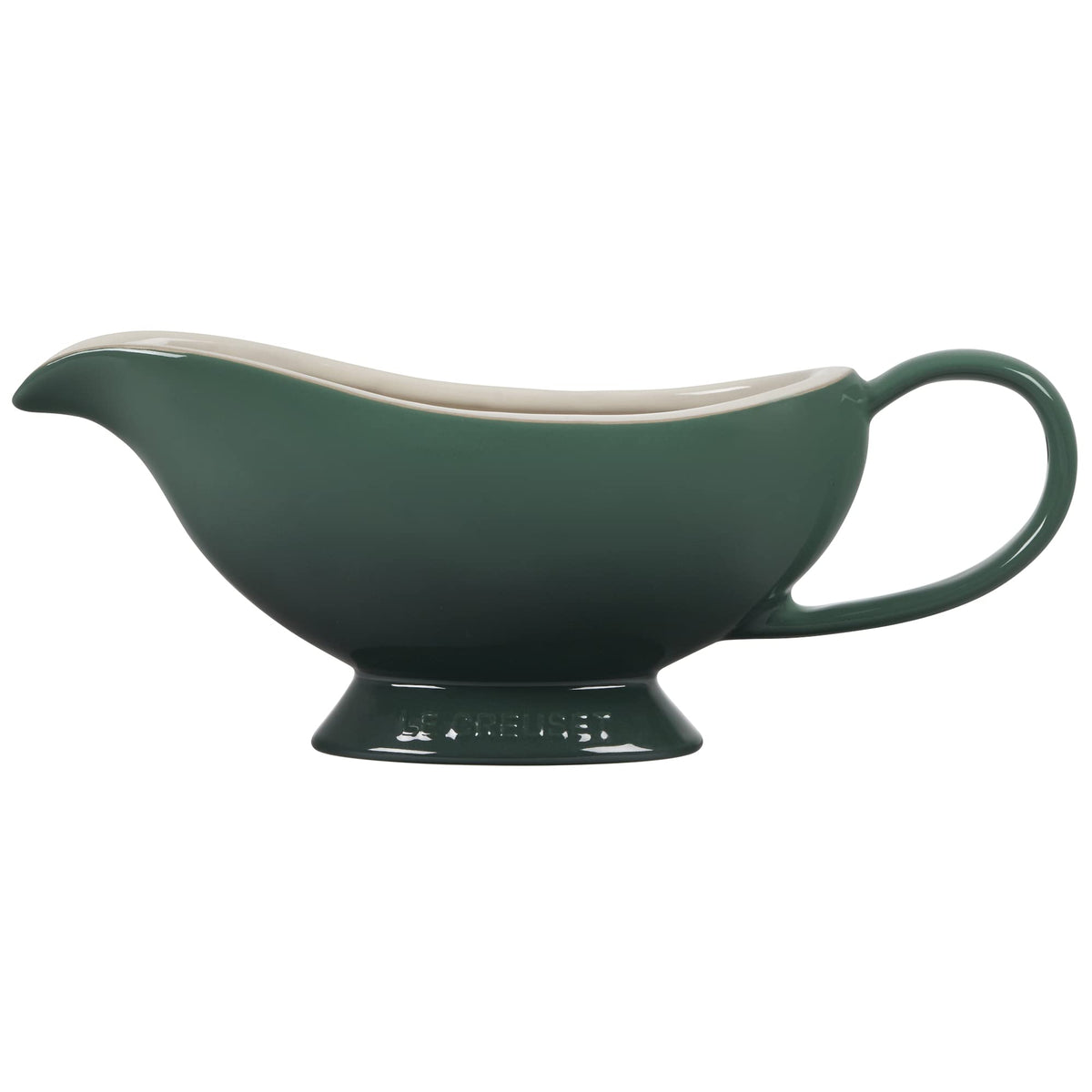 Le Creuset saucière Heritage vue de face montrant la finition émaillée et l’élégance