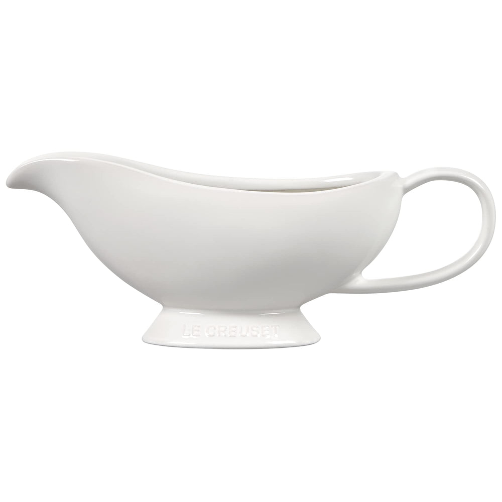 Le Creuset saucière Heritage face montrant son design élégant et la finition résistante