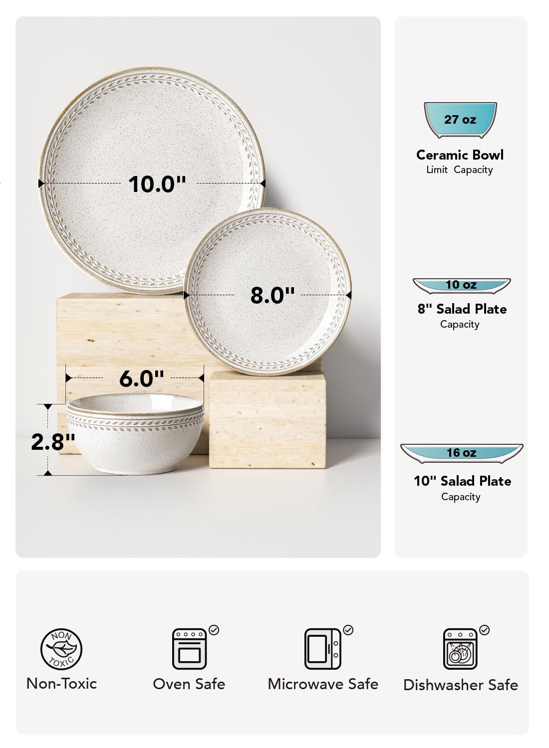 LE TAUCI assiette 8 pouces vue plate idéale pour entrées