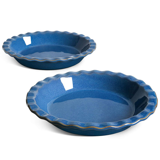 LE TAUCI plat à tarte face avant montrant couleur bleu Ceylan et finition élégante