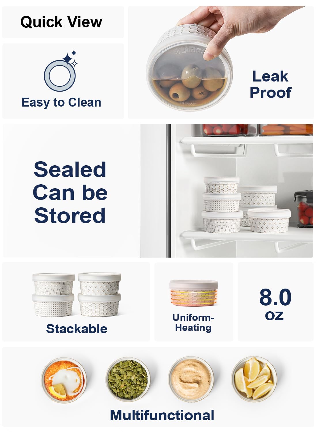 LE TAUCI comparaison taille à la main montrant capacité pratique 8 oz
