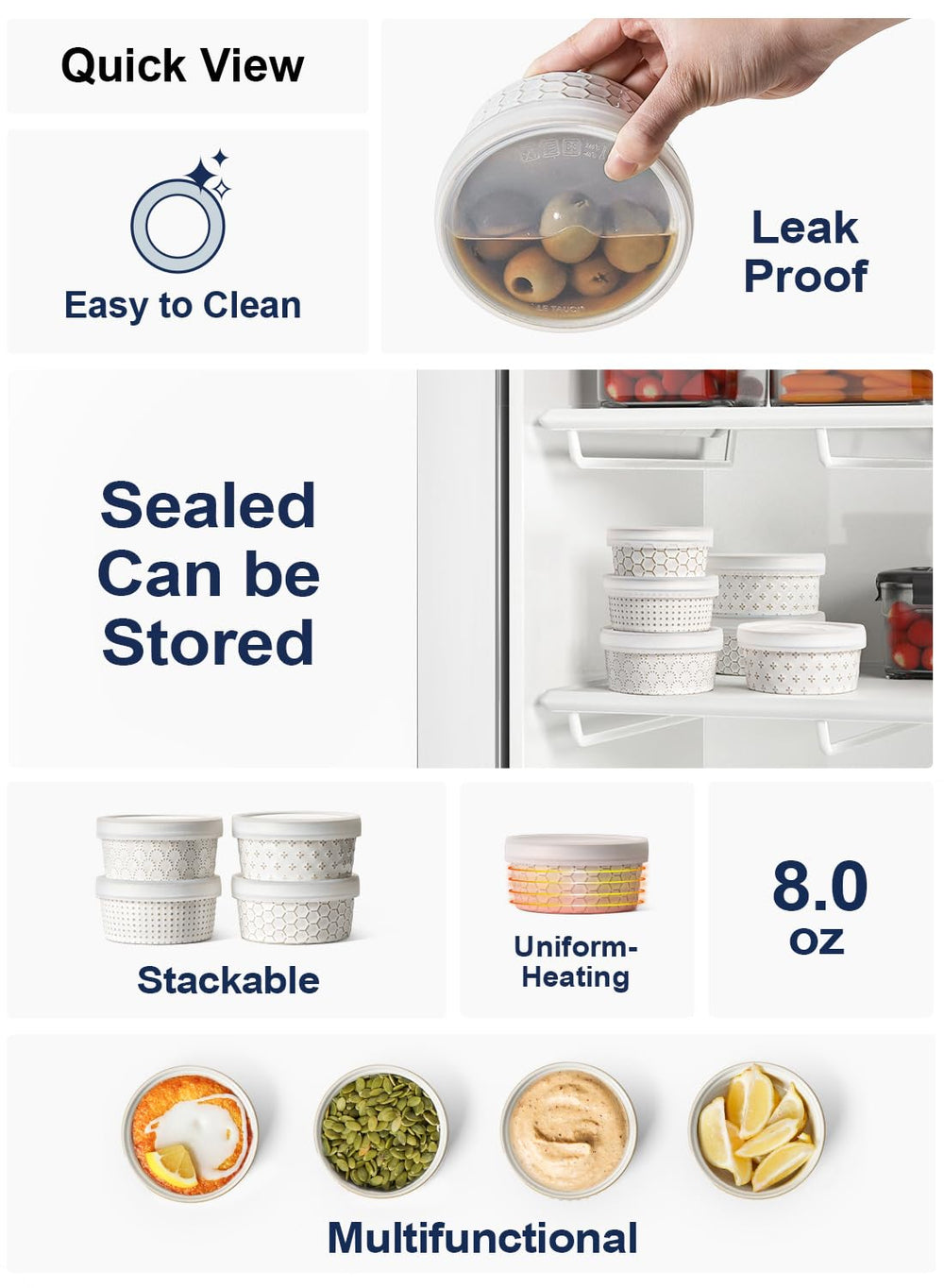 LE TAUCI comparaison taille à la main montrant capacité pratique 8 oz