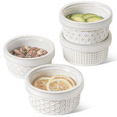 LE TAUCI vue de face du ramekin blanc pour présentations élégantes