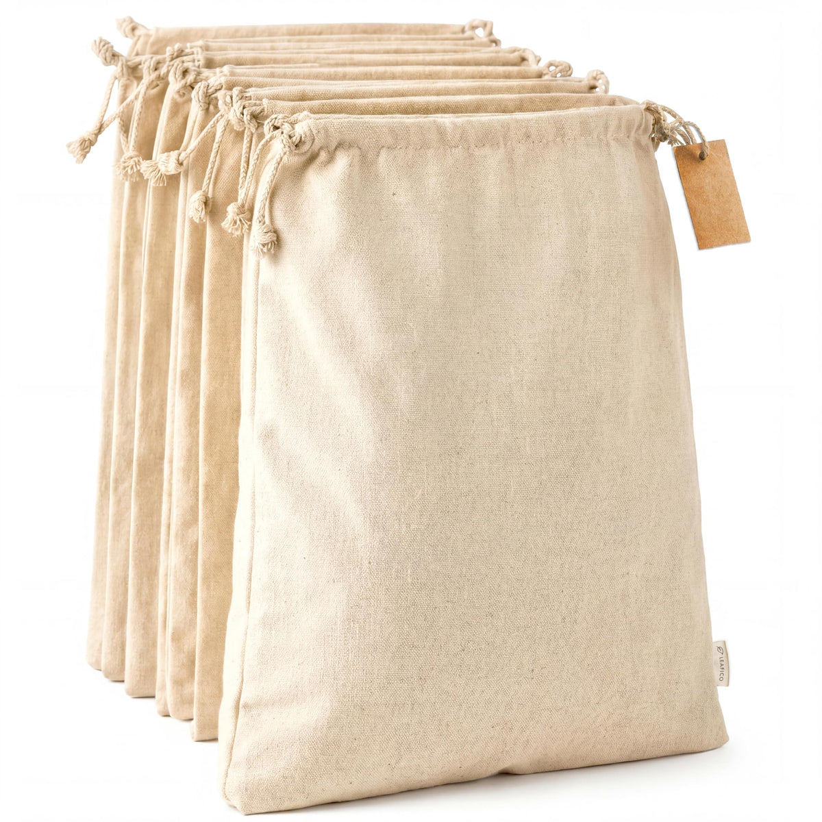 LEAFICO vue avant du lot de sacs montrant l’emballage pratique et gain de place