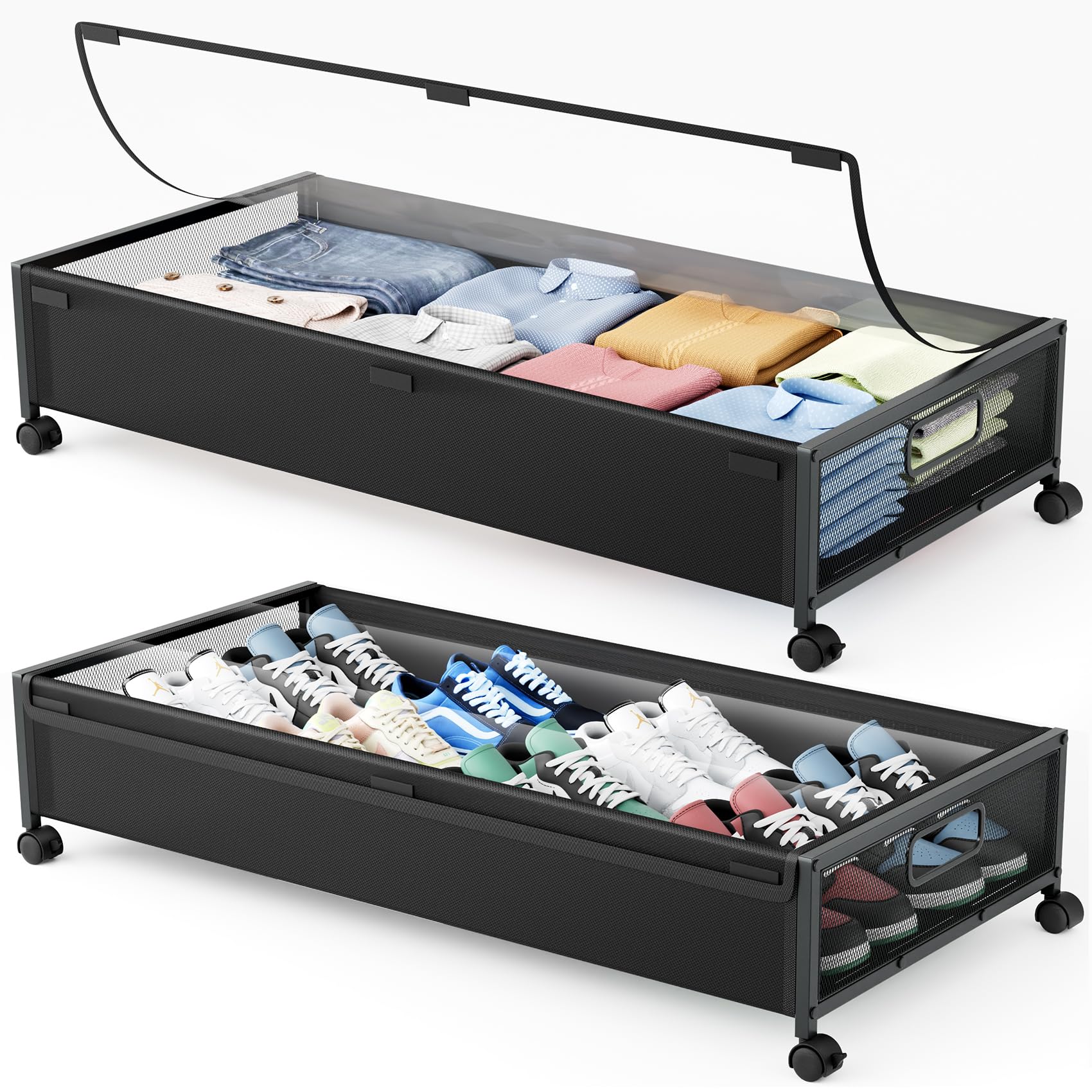 LeArex vue avant du bac sous-lit montrant gain d'espace